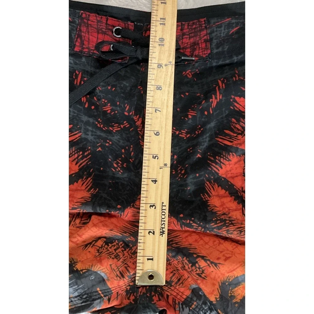 Distortion Men's Size‎ XL Black Orange Americana Palm Sunset Swim Board Shorts